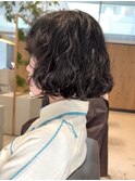 レイヤーボブパーマ　ハッシュカット　デジタルパーマ