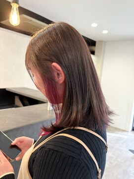 アールヘアー(ar hair) 【三浦直美】パープルピンクのイヤリング