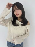 大人美人艶カラーベージュ小顔カット透明感レイヤーロング