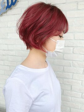 ラパンセ ブルー(LA PENSEE BLEU) 【LA PENSEE】ショートボブ レッド アニメカラー