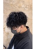 ツイストスパイラルパーマ×刈り上げマッシュ