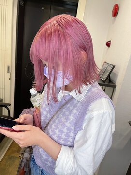 ジゼル(GiseL) pink  bob♪ダブルカラー/ブリーチ/ベビーピンク/ハイトーン