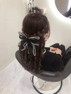 クラン 梅田店(clan) 編み込みハーフアップ