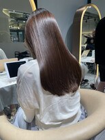 ロンドメリア 天神大名店(Lond Melia)&nbsp;★斜めバングミディアムヘアグレージュカラーシルキーベージュ★