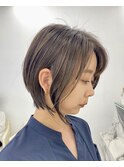 レイヤーショートデザインカラーハイライト艶髪ina
