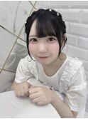 ミディさんの編み込みツインお団子＊まゆ