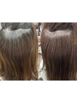 透明感のある色味を出せる白髪染めも可能!初めての白髪染めも大歓迎！ハイライトなどのデザインカラーも◎