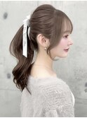 大人気＊結んでも可愛い韓国レイヤーカット顔周りカット薄め前髪