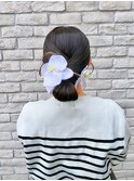 卒業式/成人式　シンプルタイトシニヨンヘアセット暗髪