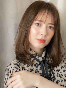 カバーヘア イヴ 戸頭店(COVER HAIR EVE) 暖色系カラー美髪前下がりワンカールミディアムY戸頭30代40代