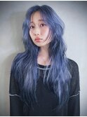 ロング顔周りレイヤー韓国ヘア美髪_F0819