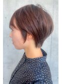 ショートカット×ひし形ショートボブ×前髪あり30代40代