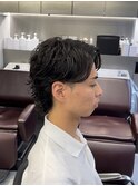 神保町スペインカールブルーブラックメンズスパイキーショート