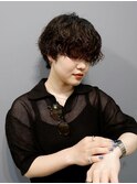 ２WAYマッシュショート、センターパートパーマ