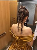 花嫁ヘア　編みおろし　ヘアアレンジ　ヘアセット
