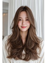 ノイエ 原宿 北参道(NoIE) ミディアムレイヤーハッシュカットチャコールグレー