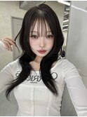ミディアムレイヤーカット/髪質改善/韓国/前髪/新宿/ブリーチ