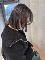 エウペ 渋谷(WEUPE)&nbsp;斜めバング/グレージュカラー/デザインカラー/シルキーベージュ