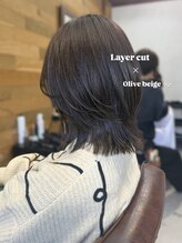ルアウ ヘアアンドメイク(LUAU Hair&Make)&nbsp;【nanami】レイヤーカット×オリーブベージュ