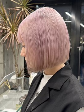 ソル ジングウマエ(SOL JINGUMAE) 表参道ハイトーンカラーショートヘアボブブロンドペールカラー