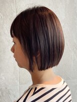 トップヘアーテラス(TOPHAIR TERRACE) 知立丸みショートボブ切りっぱなしチョコレートブラウン30代40代