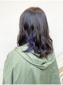 【morio成増/一戸】ミディアムパーマインナーカラーバイオレット