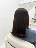 ボルドーカラー×外ハネ
