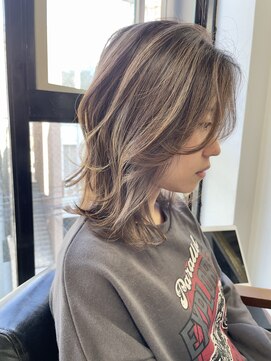 ヌード(NUDE) NUDE10代20代30代40代 白髪ぼかし細めハイライト レイヤーボブ