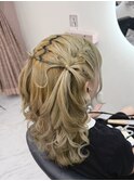 あみこみハーフツイン/梅田ヘアセット