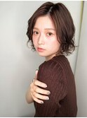 ナチュラルブラウンウェットヘアボブパーマp1上尾20代30代40代