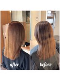 縮毛矯正 + 髪質改善