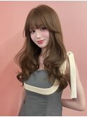 透明感ベージュ/顔まわりカット/韓国ヘア/レイヤーカット