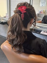 ルノン フィージュ(LUNON fieju) 黒髪クラゲヘアーオリーブグレー小顔ココアベージュ