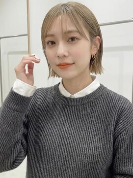 カバーヘア ブリス 上尾西口店(COVER HAIR bliss) ハイトーンカラーイメチェン切りっぱなしボブA13上尾10代20代