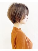 大人可愛い前髪ありのひし形マッシュショートパーマ20代30代小林