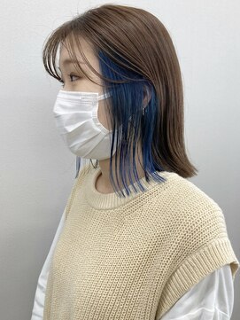 コード 四条河原町駅店(CHORD) 京都　河原町　インナーカラー　ブルーカラー　外ハネボブ