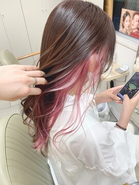 テトラ バイ ネオリーブ 横浜西口店(tetra by neolive) インナーカラー☆ペールピンク