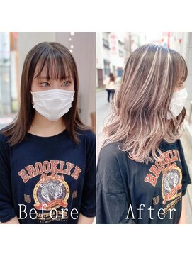 あるじゃんすー 新宿店 ホワイトベージュ#エクステ#バレイヤージュ#こなれミディ#新宿