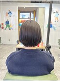 極上酸性ストレート/丸みショート/アッシュベージュ