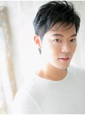 黒髪くせ毛風パーマ/ツーブロックセミウェットスタイルf仙台