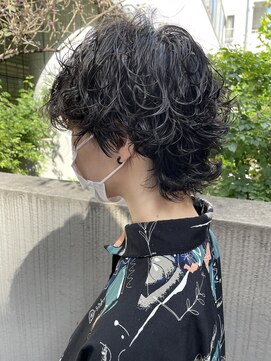 ラウンジ モリオ イケブクロ(Lounge MORIO Ikebukuro) 黒髪ショートウルフパーマ/ショートウルフパーマ◯