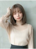大人かわいい前髪セシルカットココアブラウンフリンジウェーブ