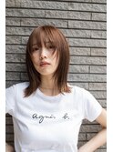 顔まわりレイヤー/20代30代40代/外ハネミディアム