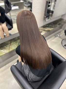 ペレ 栄店(PELE) デザインカラー/レイヤーカット/ウェットヘア/オリーブベージュ