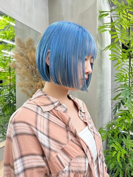 ギークス(GEEKS) 【GEEKS渋谷】ブルーカラー/切りっぱなしボブ/ニュアンスカット