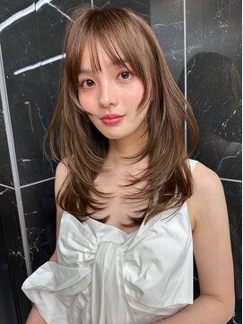 サイン 渋谷(SIGN) 韓国ヘアーハッシュカットレイヤーカットグレージュブリーチ無し