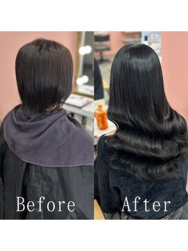 あるじゃんすー 梅田店 コアリンブラック#シールエクステ#くびれヘア#暗めヘアー#梅田