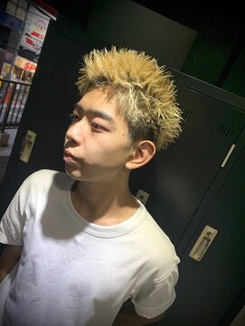スパイキーショート×金髪×刈り上げ×men's×メンズカット