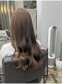 インナーカラー　オリーブベージュ×ブロンド