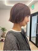 ナチュラルブラウン/透明感カラー/顔周り小顔ボブ/西千葉
